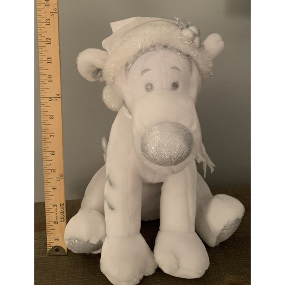 Disney Store Tigger Plush Stuffed Animal White Snowflake Pal Sparkle Holiday 13" - Picture 2 of 9